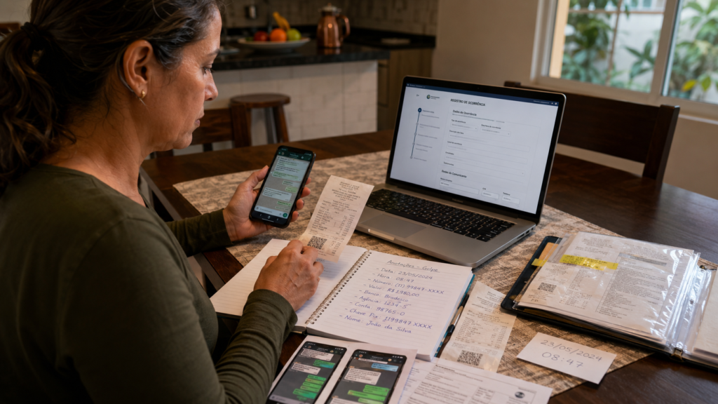 Organizando documentos e registrando ocorrências