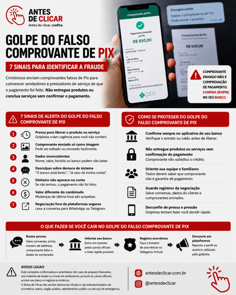 golpe do falso comprovante de Pix