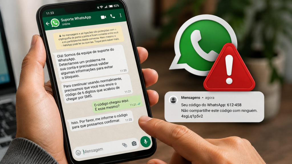 Golpe do falso suporte no WhatsApp
