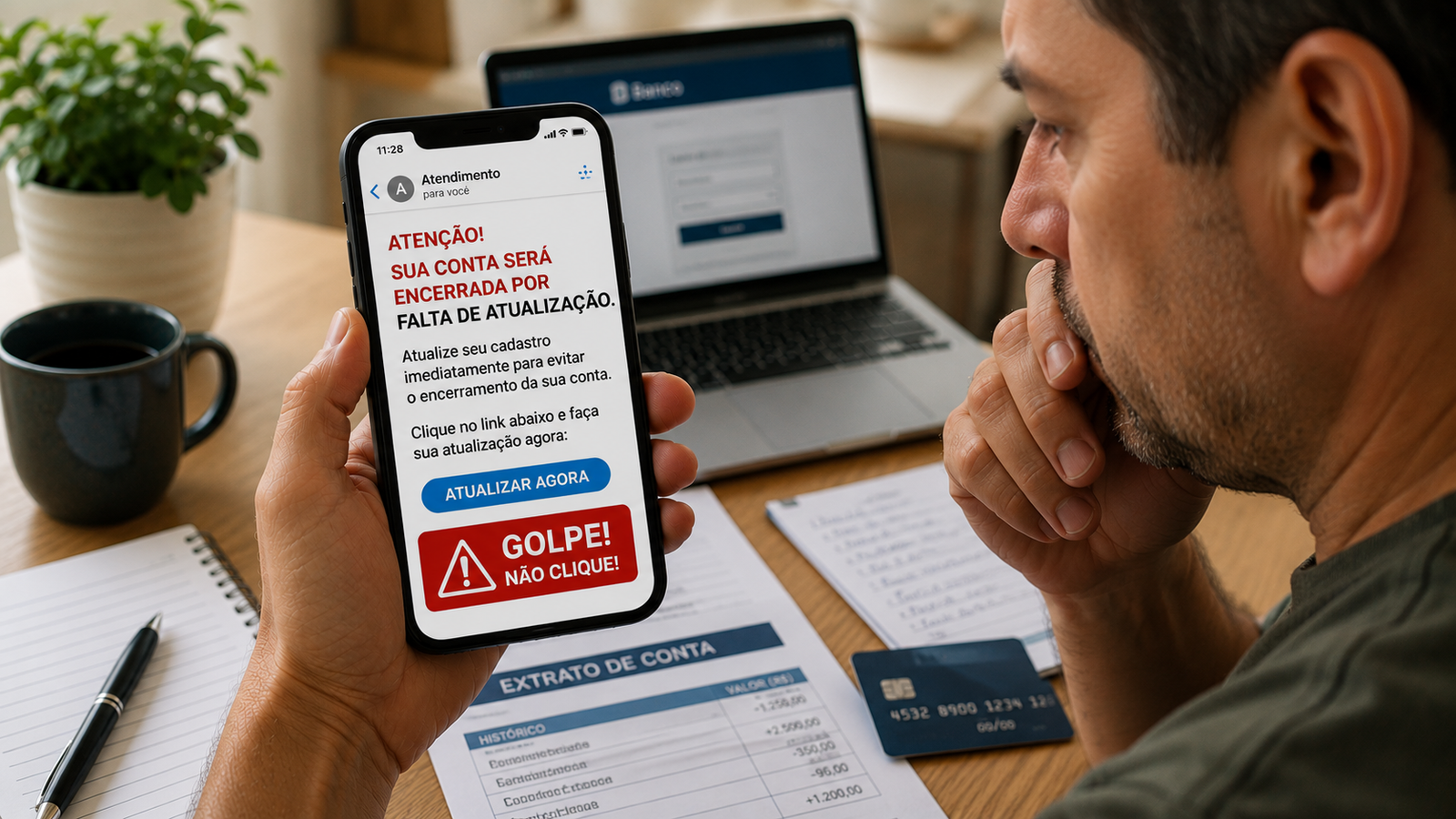 sua conta será encerrada por falta de atualização é golpe
