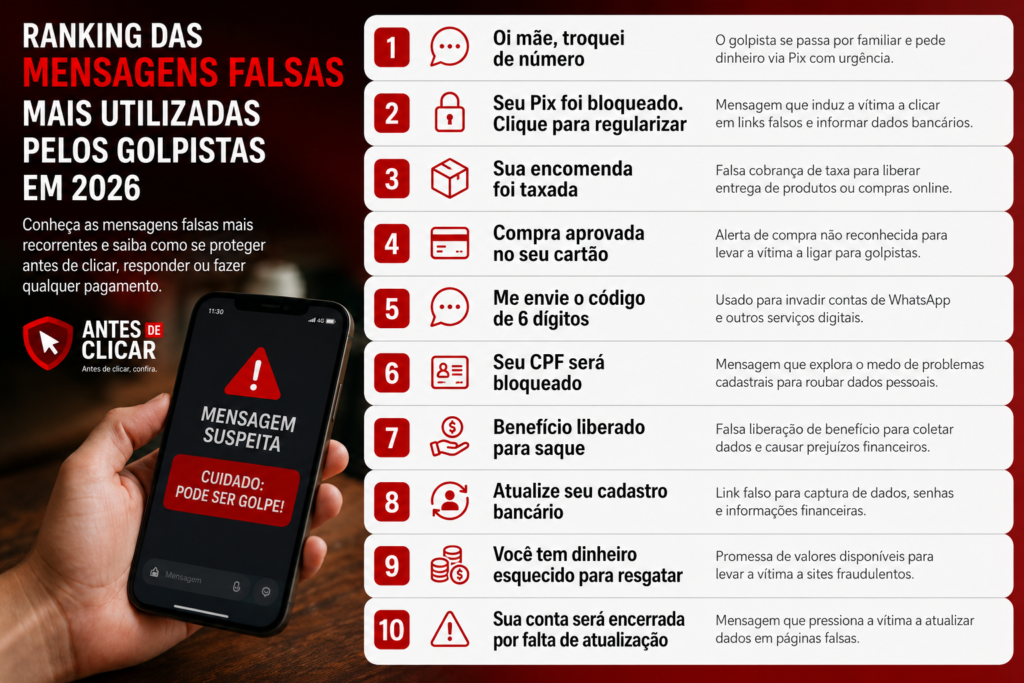 ranking das mensagens falsas