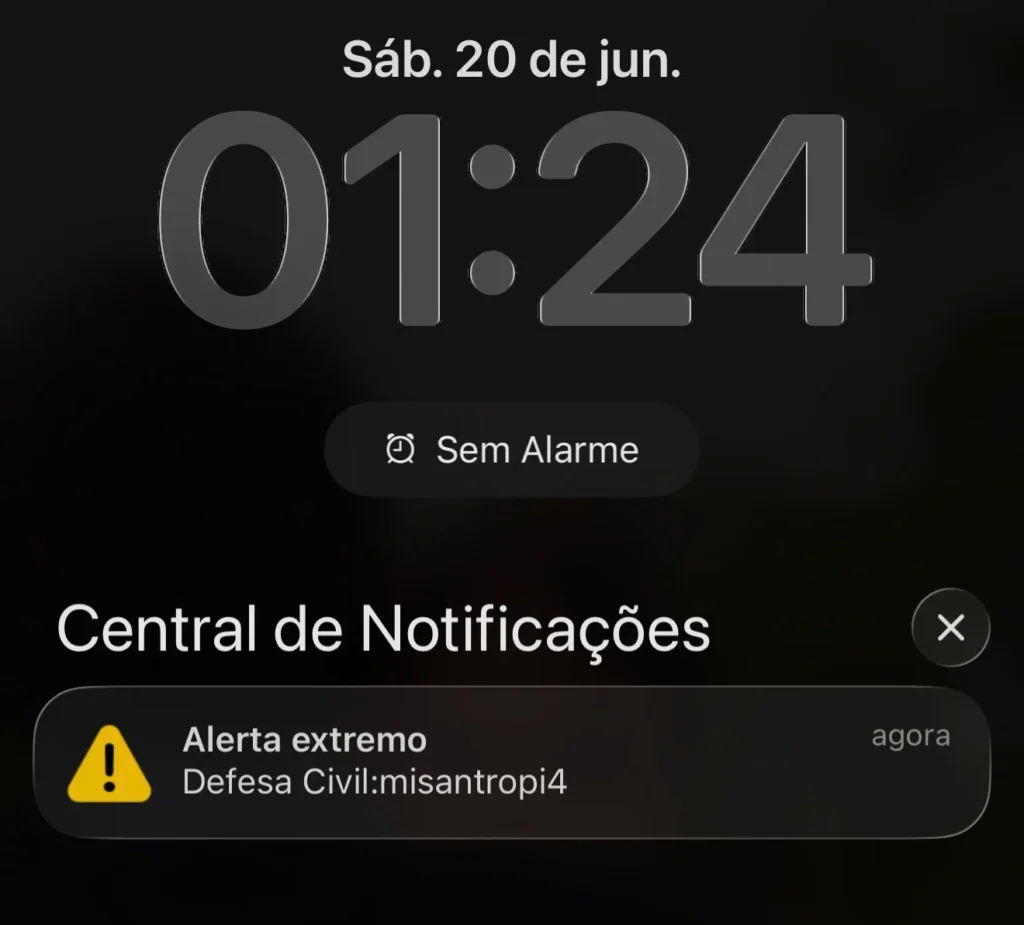 Defesa Civil dispara alerta falso com “misantropia” após invasão do sistema