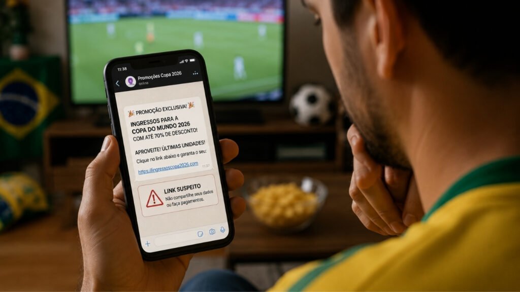 Golpes da Copa do Mundo 2026: como identificar ingressos falsos, sorteios fraudulentos e promoções enganosas