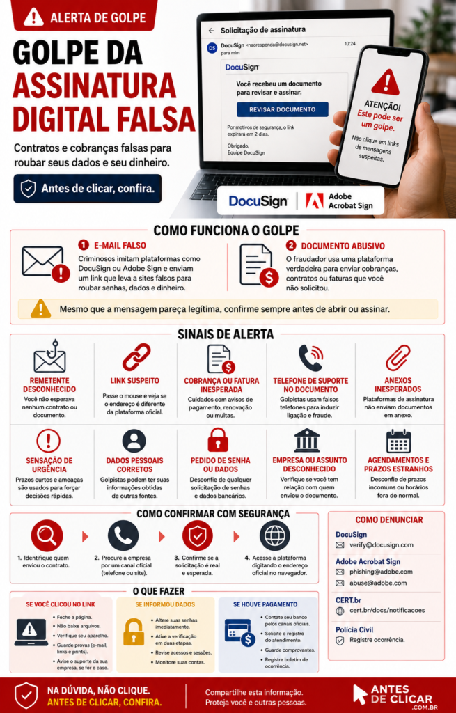 golpe da assinatura digital falsa