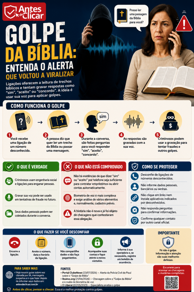 Infográfico golpe da bíblia