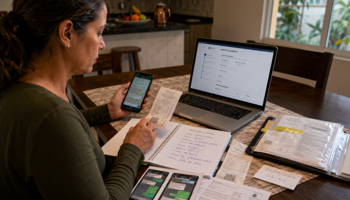 Organizando documentos e registrando ocorrências
