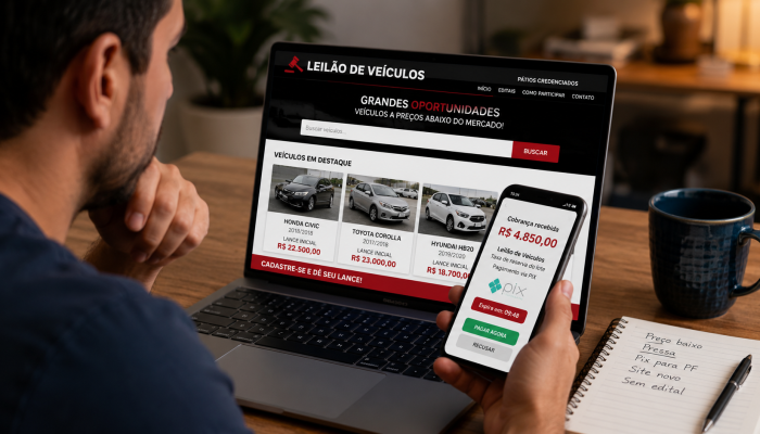 falso leilão de veículos