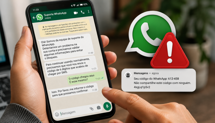 Golpe do falso suporte no WhatsApp